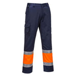 Portwest hi-vis lightweight contrast class 1 service trousers-l049