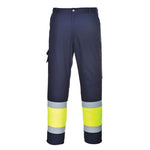 Portwest hi-vis lightweight contrast class 1 service trousers-l049