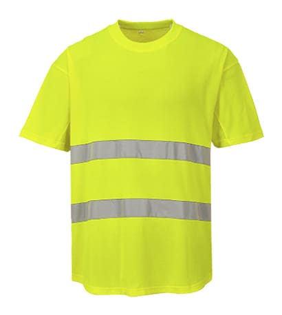 Portwest hi vis mesh panel cotton comfort tee shirt