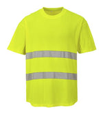 Portwest hi vis mesh panel cotton comfort tee shirt