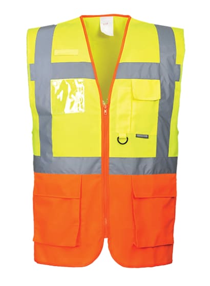 Portwest hi viz prague zipped executive 2 tone vest - s376