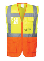 Portwest hi viz prague zipped executive 2 tone vest - s376