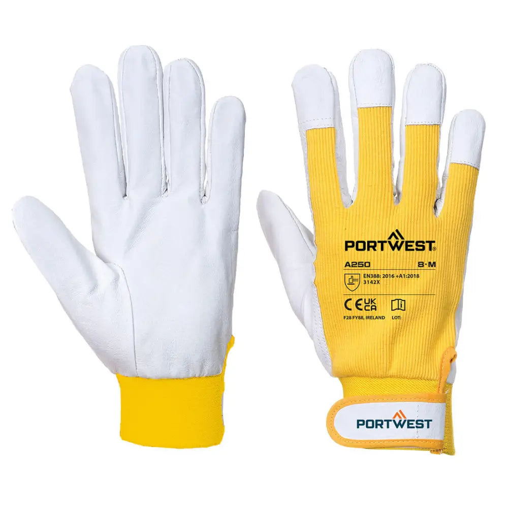 Portwest leather 110 grain palm mechanical glove - a250