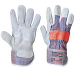 Portwest leather rigger 300 cow split palm bar glove - a209