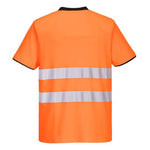 Portwest pw2 hi vis crew neck contrast tee shirt short sleeved-pw213