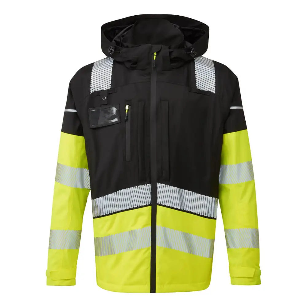 Portwest hi-vis rain jacket with detachable vest and radio loops