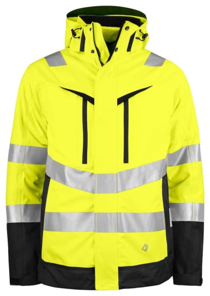 Projob 6445 high visibility waterproof 3-in-1 jacket with windproof inner - en iso 20471 class 3/2