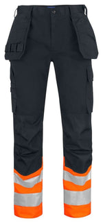 Projob 6534 high-vis work trousers with holster pockets class 1