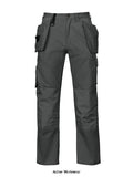 Projob Workwear Cotton work trousers with kneepad and holster pockets 5501 Waistpants-645501 Trousers Projob Active-Workwear Waistpants in durable cotton and reinforcements in Cordura. Holster pockets that can be tucked into side pockets on both sides, one with extra pockets and one with loops for tools. Leg pockets, on left side pocket with flap and press-stud closure, internal phone pocket and bracket for ID-card. On the right side pocket for folding rule and pocket for tools