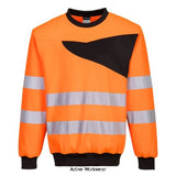 Orange PW2 Hi-Vis Crew Neck Sweatshirt-Portwest PW277 Workwear Hoodies & Sweatshirts PortWest Active Workwear The PW2 Hi-Vis Crew Neck Sweatshirt is characterised by its distinctive design with a contemporary contrast chest panel. Offering exceptional comfort, the fit is roomy and the fabric is soft to touch. Perfect as part of a uniform and ideal for corporate branding.