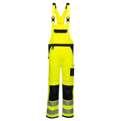 Pw3 hi vis bib & brace with kneepad pockets portwest pw344