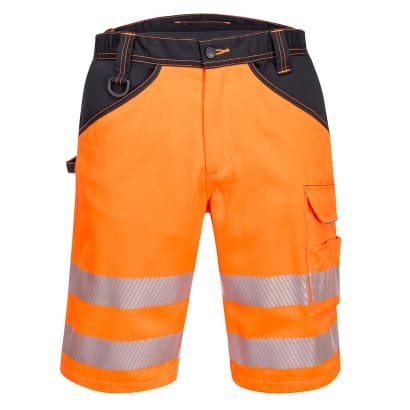 Pw3 hi vis men’s work shorts elasticated waist class 1 portwest -pw348