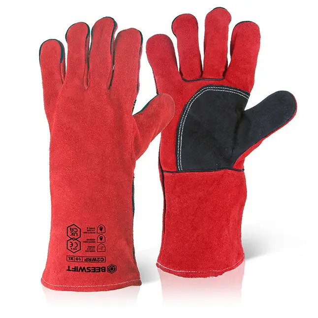 Red welders gauntlet reinforced palm 14’ cat 2- beeswift c2wrpn