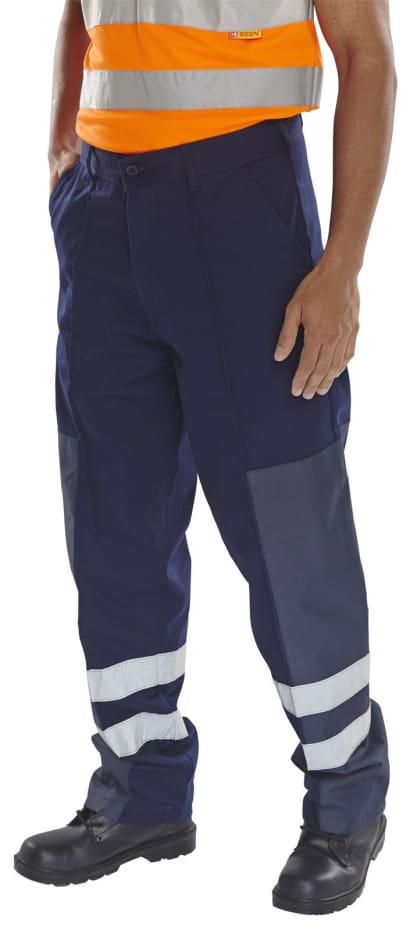 Reinforced nylon patch ballistic work trousers refuse/recycling click by beeswift pcnt27