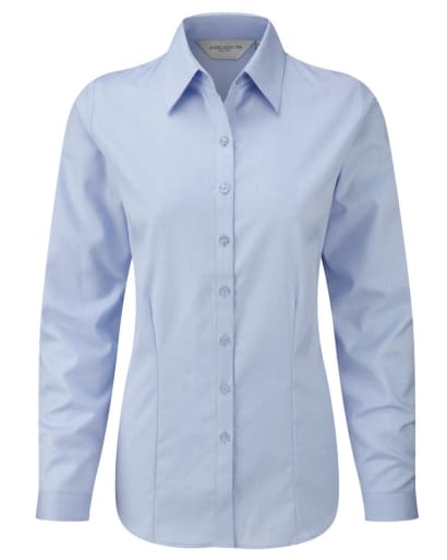 Russell collection ladies heringbone long sleeved shirt - 962f