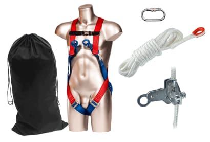Safety 15m vertical ascending descending kit 2 point harness- fp67