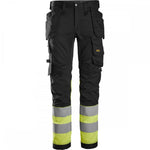 Snickers 6234 hi viz stretch trousers black/yellow size 48