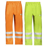 Snickers workwear 8243 high visibility waterproof rain trousers (lightweight) class 2