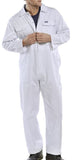 White Standard Overall 65/35 Polycotton Boiler suit Coverall - Beeswift Pcbs Boilersuits & Onepieces Active-Workwear 65% polyester 35% cotton Lay down collar Yoke back Concealed stud front 2 breast pockets with stud flap 2 lower welted pockets 2" (5cm) waistband with side elastication