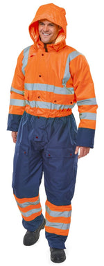 Two tone hi vis thermal waterproof coverall-bd900
