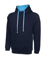 Uneek contrast hoody hooded sweatshirt -507