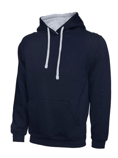 Uneek contrast hoody hooded sweatshirt -507
