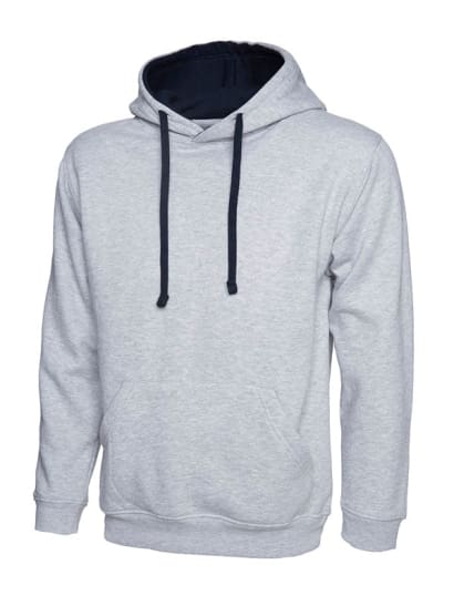 Uneek contrast hoody hooded sweatshirt -507
