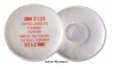 3M 2135 P3 Filter Used On 3M Half Face & Full Face Masks 2135 P3R Particulate Filters. Stand alone, lightweight particulate filters , Lightweight , Low breathing resistance , Bayonet fitting system ensures precise and safe locking 