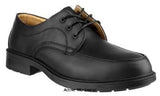 Amblers FS65 Gibson Lace Up Men's Safety Shoe - 1055 Shoes Active-Workwear Black, 3-eyelet lace shoe ideal for office wear. Durable Dual Density PU sole that provide good slip and wear resistance properties. It is antistatic, appropriate for use in industry where a prevention of stat