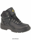 Amblers Steel FS218 Waterproof S3 Safety Boots Toecap sole protection - size 3 -13 Boots Active-Workwear The Amblers safety FS218 is a fully waterproof black safety boot with steel midsole and toe cap protection. Reduces foot fatigue through the shock absorbing heel and removable EVA footbed. Secure fitting is offered by the seven hardwearing metal D-Ring lace-holds. Waterproof black safety boot with steel toe cap and midsole protection Water resistant leather upper and fully waterproof 