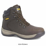 Apache S3 Water Resistant Safety Work Boots. Steel Toe Cap Comp Midsole Brown-AP315 CM Boots Active-Workwear Brown nubuck water resistant flexi hiker, Steel toe cap and composite mid-sole, Padded collar and tongue, EVA rubber sole unit, Chemical resistant sole , Oil resistant so