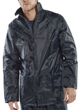 Basic Nylon Lightweight Waterproof Cheap Work Jacket Beeswift Nbdj Workwear Jackets & Fleeces Active-Workwear Lightweight nylon with PVC coating on inside Zip front Concealed hood Lower front pockets with flap Studded cuffs Hip draw cord Fully taped seams