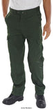 Bottle Green Beeswift Budget Cargo Work Trousers With Knee Pad Pockets and sewn in Crease - Pcthw Kneepad Trousers Active-Workwear 235gsm Poly Cotton Zip fly with hook/bar and button fastening Belt loops 2 Swing hip pockets 2 Cargo pockets 2 Rear pockets with stud flap Sewn in crease Knee pad pockets Also Available in tall fit (T) and short (S)