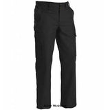 Black Blaklader Basic Cargo Combat Work Trousers (100% Cotton Twill) 1400 1370 Trousers Active-Workwear 100% cotton, twill, 370g/m details Metal zipper fly Loops, one with D ring Plastic buttons Pockets Back pocket with closure Leg pockets one with flap and sewn on three-section pen pocket Telephone pocket 100% cotton, twill, 370g/m sanforized (pre-shrunk) tightly woven cotton.