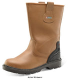 Click Premium Leather Rigger Safety Boot Tan S1P Lined - Cf8 - Riggers - ClickFootwear