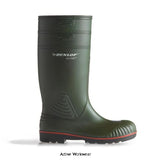Green Dunlop Acifort Heavy Duty Full Safety Wellington steel toe and midsole A442631 Wellingtons Active-Workwear The Acifort Heavy Duty Full Safety Wellington boot now features a dark green shaft, black outer sole with a third, red intermediate layer (NEW) for immediate safety recognition. The boot is certified according to the most recent European standards. A practical and durable work boot 