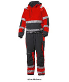 Helly Hansen Hi Vis Waterproof Alna 2.0 Winter Insulated Suit-71694 Boilersuits & Onepieces Active-Workwear A true Hi Vis winter suit designed and developed together with several of our professional users. The suit is fully wind and waterproof with lots of well thought-through features. It has arm and leg gaitors, leg zippers to the knees, Life Pocket™, hand pockets and an extended back to ensure optimized fit during long workdays 2-way YKK® front zipper with chin protector Adjustable cuffs