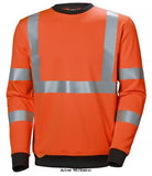 Orange Helly Hansen Hi Viz HH Addvis Sweatshirt- 79095 Hi Vis Tops Active-Workwear  Addvis Sweater combines soft fabrics and stretch reflectives to ensure maximum comfort. Hi Vis certification ensures you are safe and visibile while working. EN ISO 20471 class 3 (XS class 2)