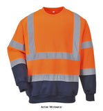 High visibility 2-Tone Sweatshirt Jumper RIS 3279 Portwest B306 Hi Vis Tops Active-Workwear Our best selling high visibility sweatshirt design is available in these two-tone colour combinations. Constructed from superior brushed polycotton fabric, this stylish alternative is ultra-soft yet extremely durable, providing optimum comfort for the wearer. Features Knitted fabric 
