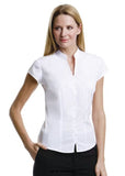 Kustom Kit Ladies Mandarin Collar Blouse-KK727 Shirts & Blouses Active-Workwear Soft fused mandarin collar Front inner placket Fitted Spare button Women's Style, Stand up mandarin collar. Front inner modesty placket. Self fabric button loops. 2 front and back darts. 2 bust darts. Kustom Kit® woven back neck label