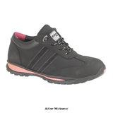 Amblers Steel Ladies FS47 Womens Safety Trainer Shoe Women's modern lightweight safety trainer crafted with Nubuck Leather, PU padded collar, anti-static and durable full Rubber outsole. Nubuck Leather upper