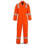 Orange Lightweight Flame Retardent Antistatic Hi Viz Coverall FRAS Portwest FR21 Boilersuits & Onepieces Active-Workwear This FRAS lightweight FR boiler suit/coverall is perfect for the extra warm weather demands of the offshore industry. Constructed with a lighter weight highly innovative flame-resistant twill fabric. CE certified Guaranteed flame resistance for life of garment Protection against radiant, convective and contact heat Class 2 Weldin
