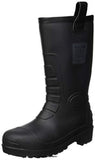 Black Neptune S5 Lined Rigger Wellington safety boot steel toe +midsole A waterproof alternative to the traditional leather rigger. Steel toecap and midsole, fully waterproof, fur lined with side tabs for easy donning. CE certified Protective steel toecap Steel midsole 
