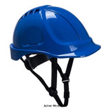 Portwest Endurance Plus Safety Helmet Wheel Ratchet 4 point chinstrap (EN 50365) PS54 Head Protection Active-Workwear Endurance Plus ABS shell helmet now available without retractable visor. Sold with 4 points chin strap included. Features CE-CAT III Electrical insulation up to 1000Vac or 1500Vdc (EN 50365) Protection against Molten Metal Lateral deformation 6 points textile harness Wheel ratchet size adjustment for easy fitting 7 years shelf life 