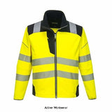 Yellow Black Portwest PW3 Vision Segmented Hi-Vis Class 3 Softshell Jacket RIS 3279- T402 Hi Vis Jackets Active-Workwear The PW3 Hi-Vis Softshell Jacket is characterised by its modern, fresh design and contemporary stylish fit. The high quality 3-layer breathable, water resistant and windproof fabric along with multiple practical features ensure this is a must-have solution for a range of working professionals