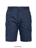 Projob 2505 Mens service Work Shorts-642505  No pleat service shorts. Side pockets, safety pocket with zipper on right side. Two exterior back pockets. Two leg pockets. Left leg pocket with inner flap pocket. Right multi functional cargo pocket. D-ring in front. Loops under back pockets and leg pockets,