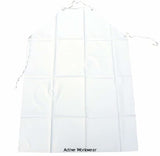Pvc Heavyweight Work Apron White 48"X36" (Pack Of 10) - Pahww48 Disposable Clothing Active-Workwear , Waterproof, Durable & easy to clean, Plastic eyelets for adjustment and securing, Good resistance to fats and oils