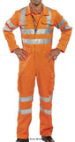 Railway Spec Hi Vis Coverall With Cargo Pockets & Teflon Coating Beeswift Rsc-RIS 3279 Boilersuits & Onepieces Rail Industry Overall 80-20 polyester cotton Teflon treatment for improved soil release Durable hard wearing whilst remaining soft and comfortable Double sewn seams for extra strength 2 cargo pockets Knee pad pockets 3M retro reflective tape Conforms to ISO 20471 Class 3 High Visibility RIS-3279-TOM - Railway use certified.