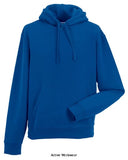 Bright Royal Russell Authentic Hooded Sweat-265M Hoodies & SweatShirts Active-Workwear-Our premium Authentic Hooded Sweat with its contemporary fit and modern design revive the original spirit of the Sweatshirt The outer layer of the 3-layer "Authentic Sweatshirt" fabric consists of 100% cotton, providing a high quality surface for decoration Straighter cut for a modern look The outer layer provides the best surface for decoration 