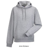 Oxford Grey Russell Authentic Hooded Sweat-265M Hoodies & SweatShirts Active-Workwear-Our premium Authentic Hooded Sweat with its contemporary fit and modern design revive the original spirit of the Sweatshirt The outer layer of the 3-layer "Authentic Sweatshirt" fabric consists of 100% cotton, providing a high quality surface for decoration Straighter cut for a modern look The outer layer provides the best surface for decoration 